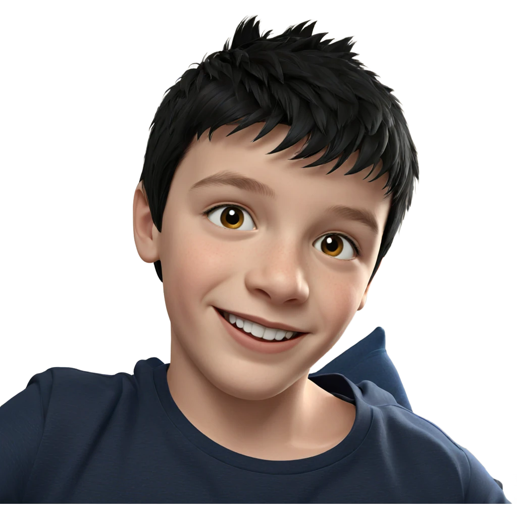smiling boy with black hair emoji
