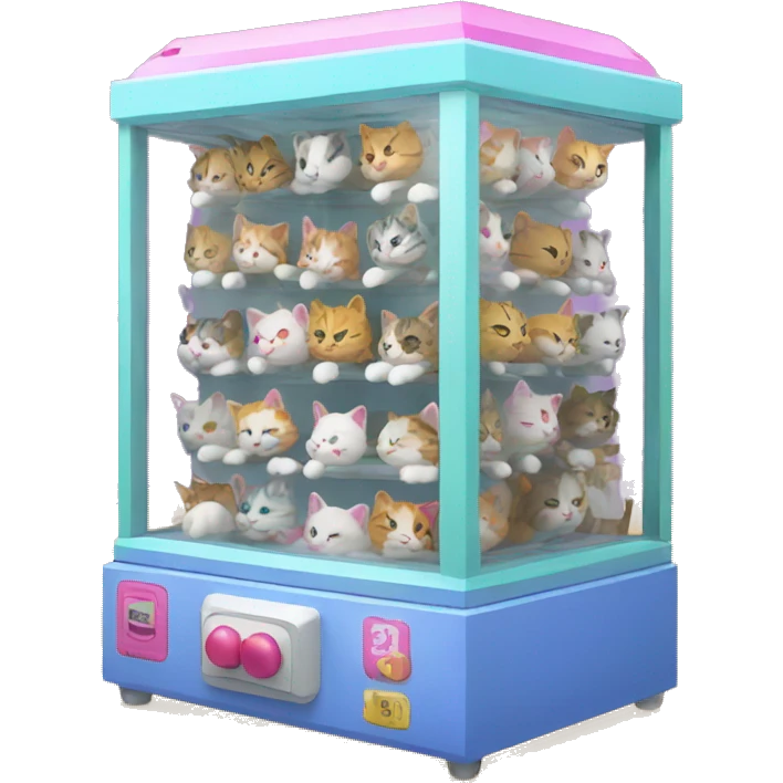 Claw machine full of cats emoji