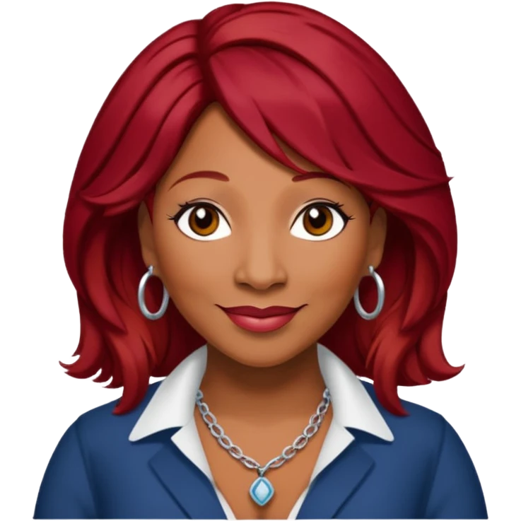 Traci Braxton with dark red hair emoji