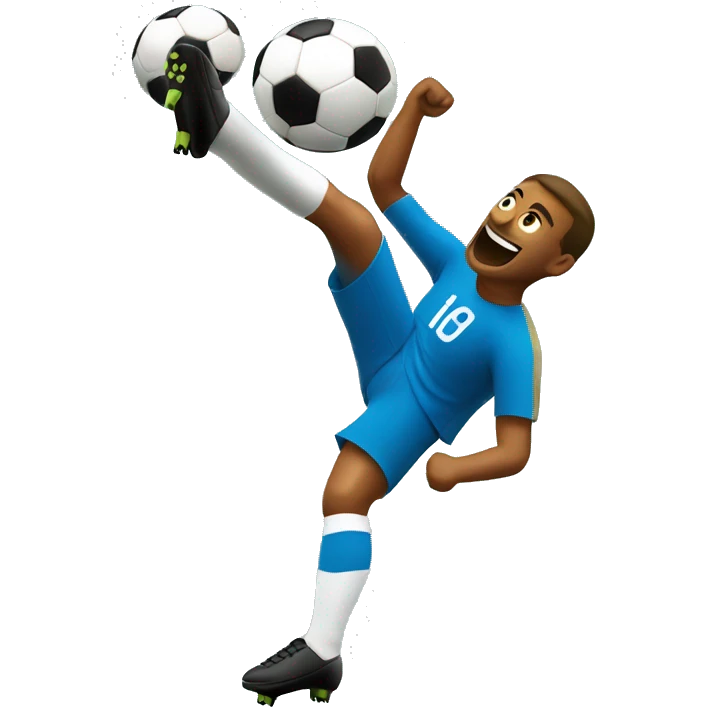 Soccer player scoring a bicycle kick emoji