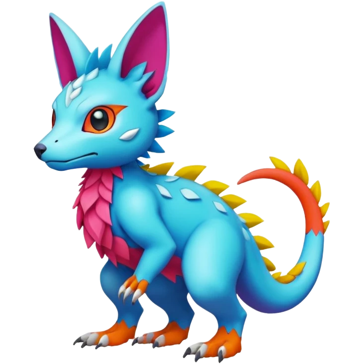 colorful Fakémon-Digimon-Fionbri-Trico-creature (full body) emoji