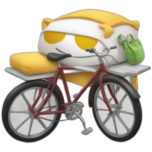 a Tee-shirt bed on a bike emoji