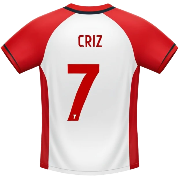 soccer jersey with number 7 and CR7 text emoji