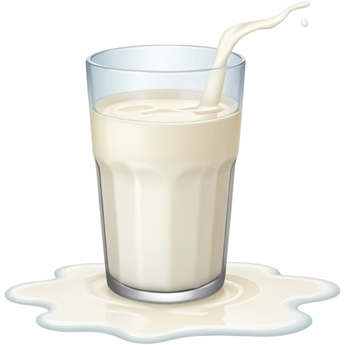 white glass of milk spill on floor emoji