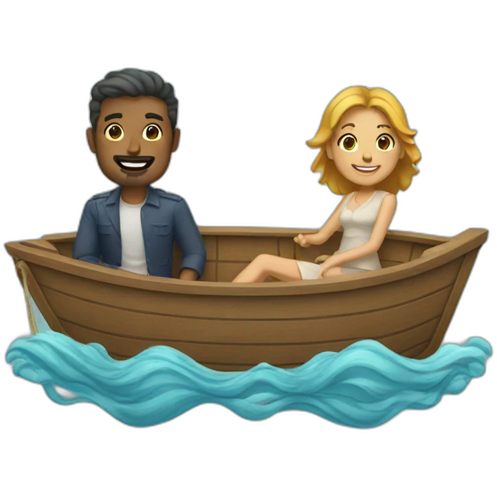 Man and women on a boat emoji