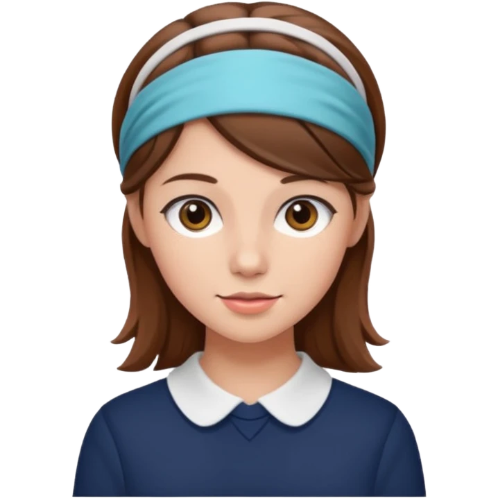 Preppy girl with brown hair emoji