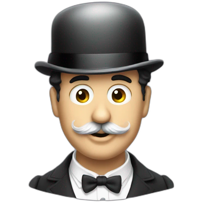 Charlie chaplin with flat hat emoji
