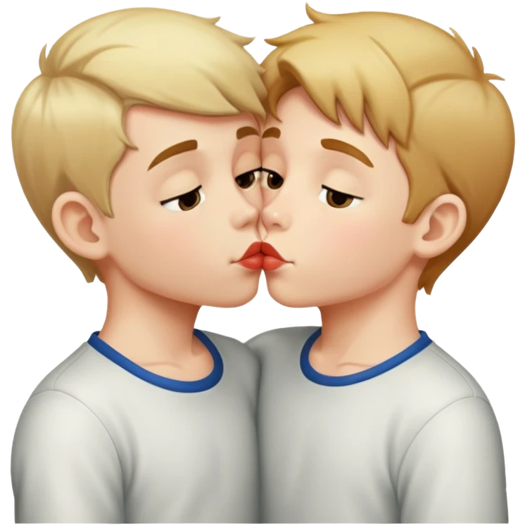 Boys kissing each other emoji