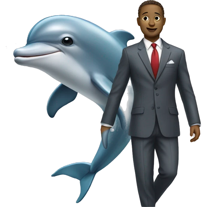 Dolphin wearing a suit emoji