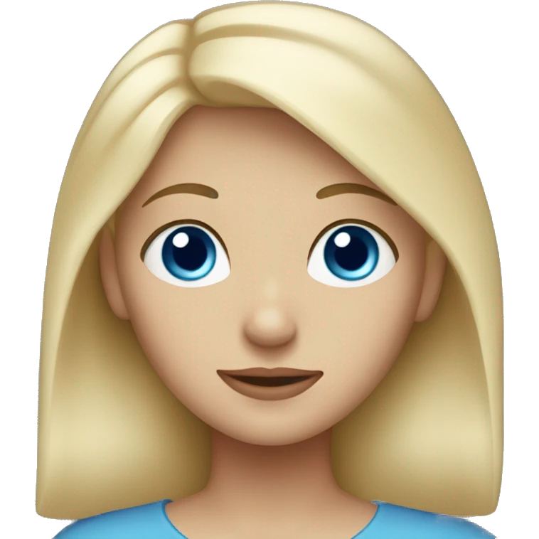 Blonde girl with short bobline and blue eyes  emoji