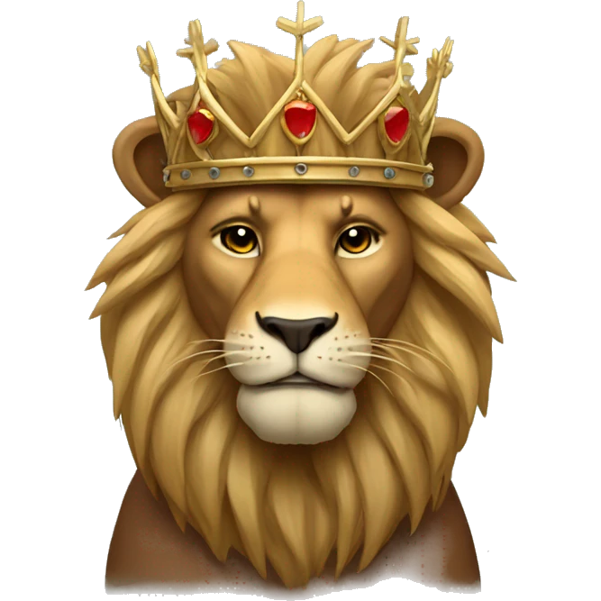 Lion wearing crown of thorns emoji