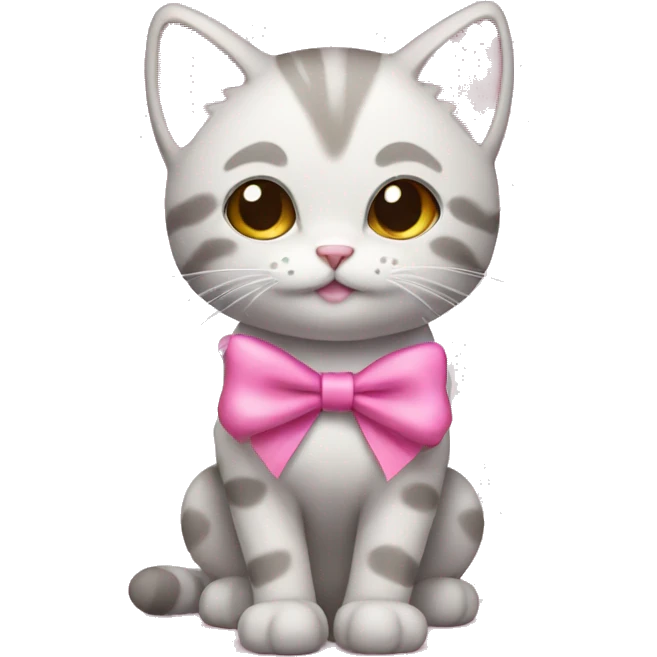Kitty with pink bow  emoji