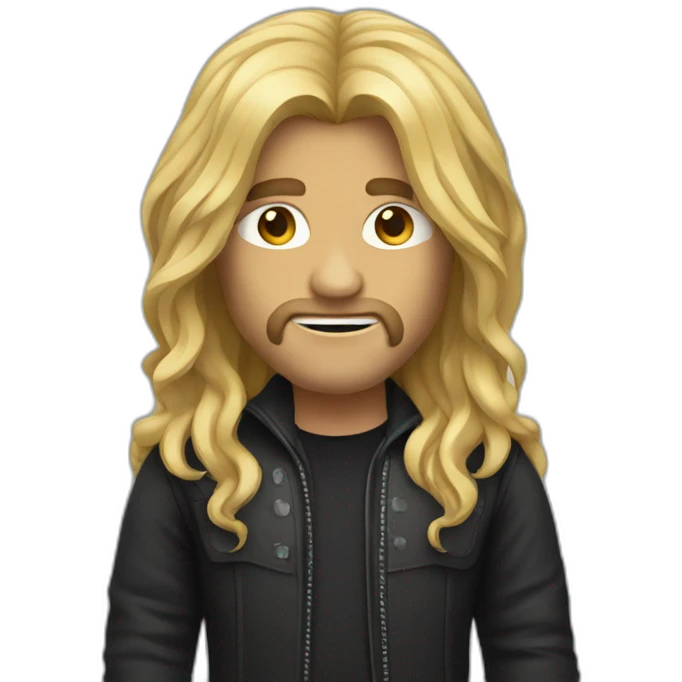 male heavy metal designer with long hair emoji