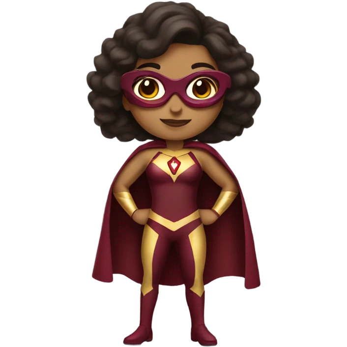 Hispanic woman superhero garnet and gold emoji