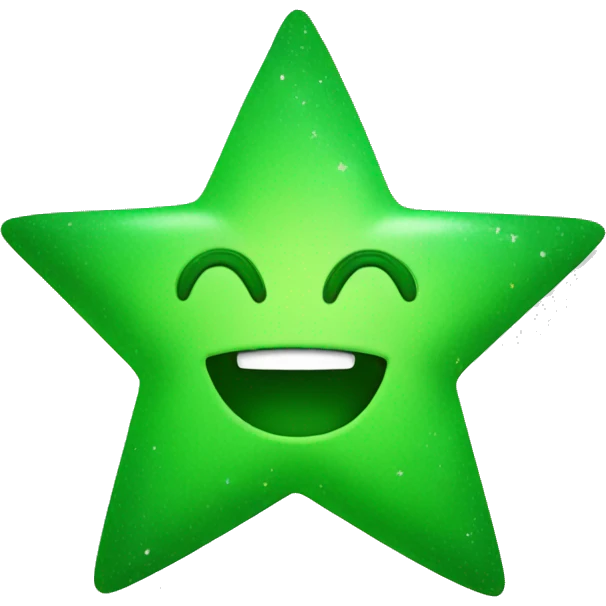 Happy green star emoji