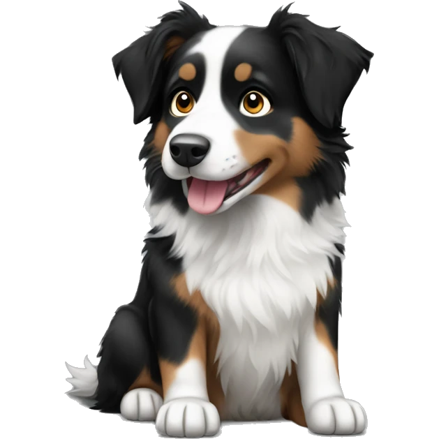 Black and white Australian Shepherd emoji
