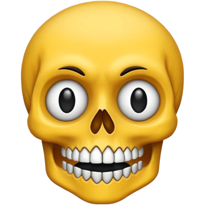 Lebka 💀 vybuchující hlavy ne vlasy emoji