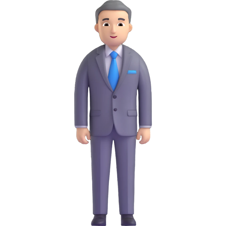 business suit gray with blue shirt emoji