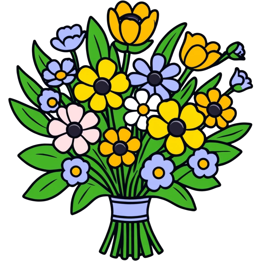 Happy birthday flower bouquet emoji