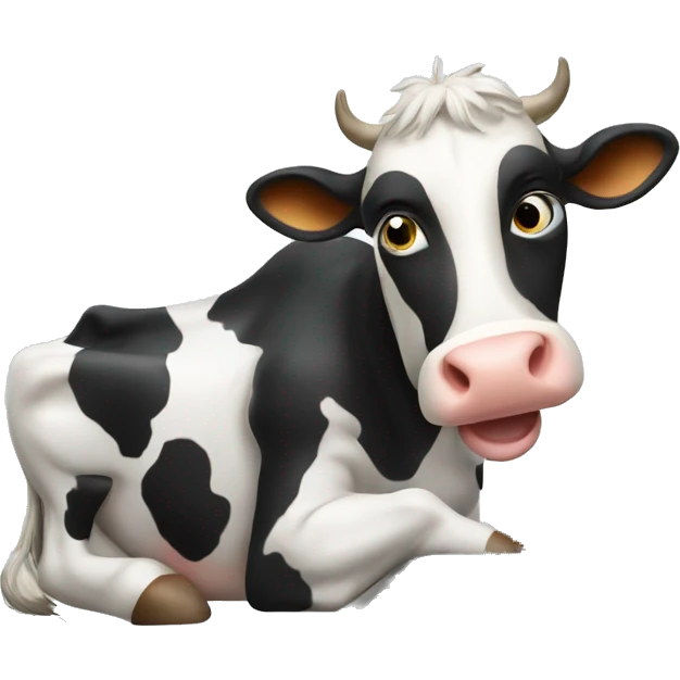 The cow is working on computer emoji