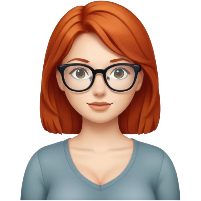рыжая девушка с большими сиськами в очках emoji