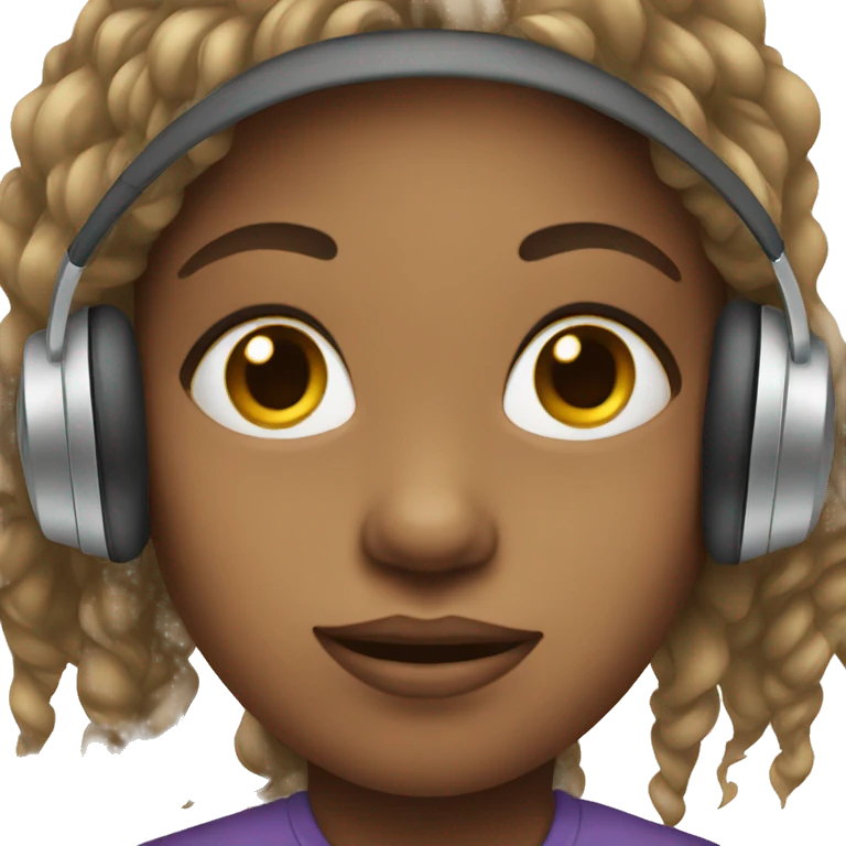Girl wearing headphones emoji