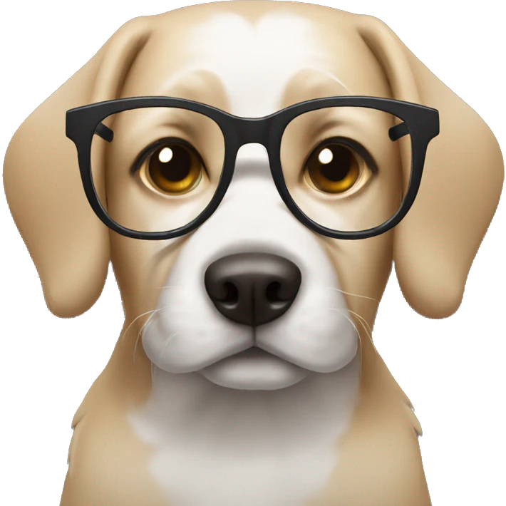 dog with glasses emoji