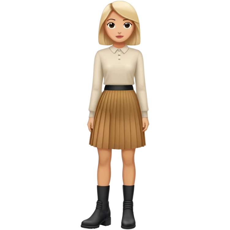 A pleated skirt and ankle boots emoji