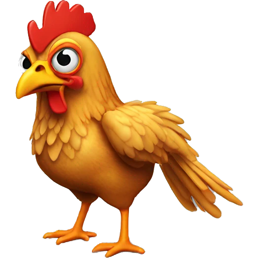 Chicken with a nerf gun emoji