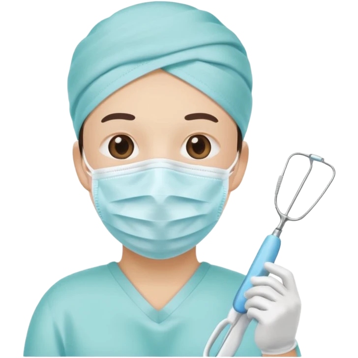 Tooth character wearing a medical face mask, holding dental equipment, clean flat illustration, simple emoji design, suitable for Canva.” emoji