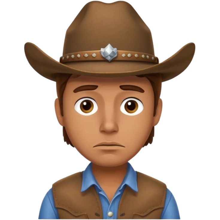 emoji of a worried cowboy emoji
