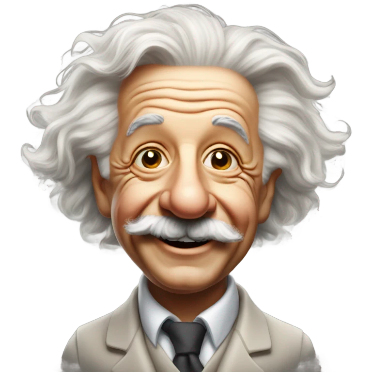 photorealistic einstein smile emoji