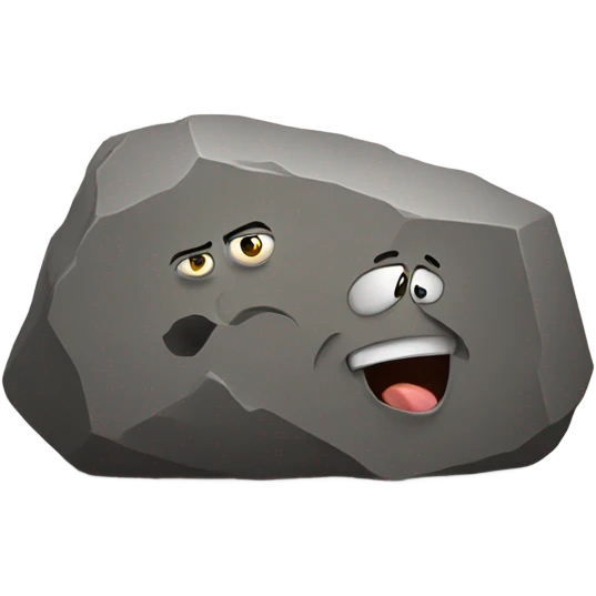 Rock eating another rock emoji