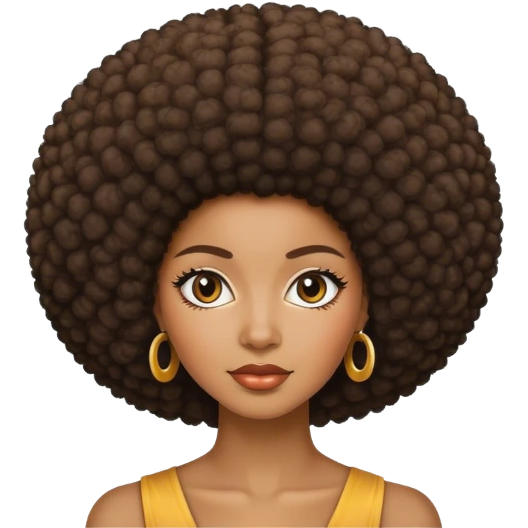 A black woman with an Afro  emoji