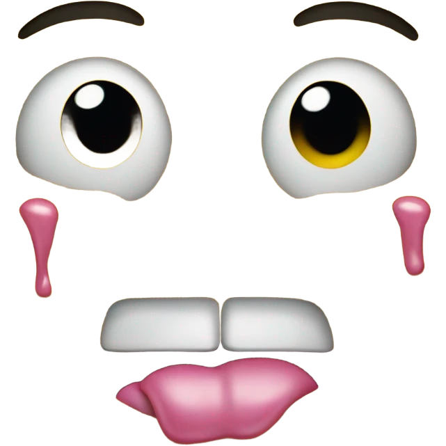 Face with sweat beads and tongue out  emoji