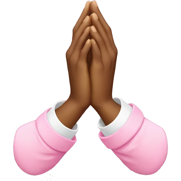 Praying hands with pink cuffs emoji