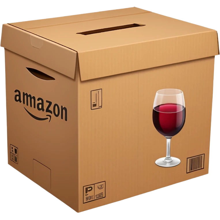 aesthetic Amazon prime box. The box is color wine emoji