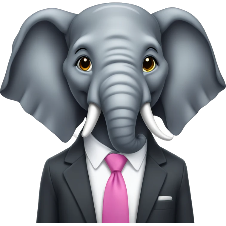 elepant with pinky tie emoji