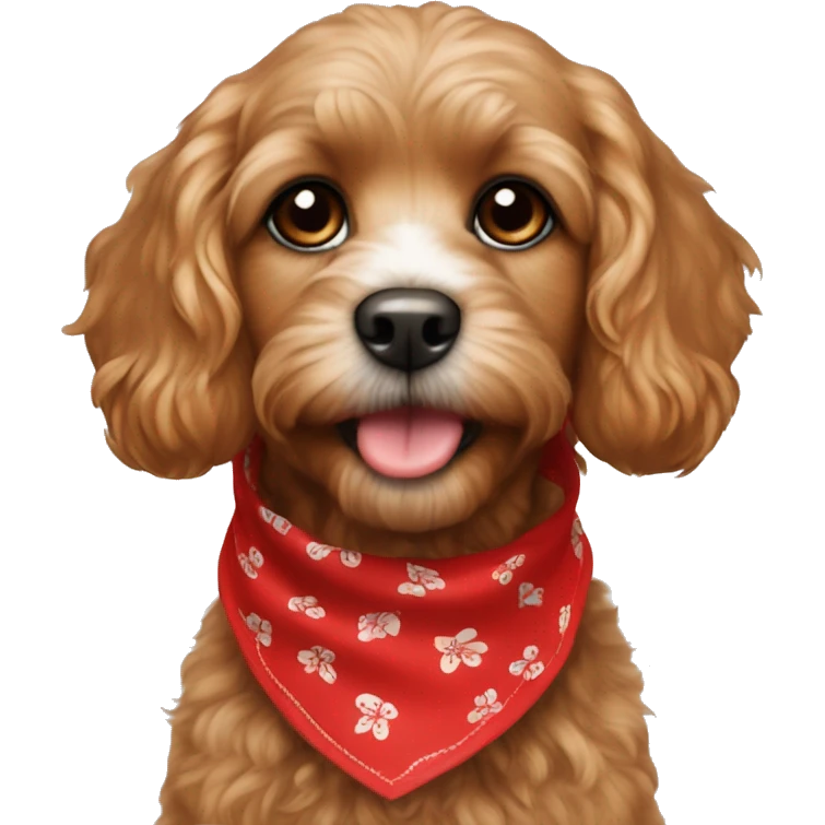 Cavapoo with red bandana  emoji
