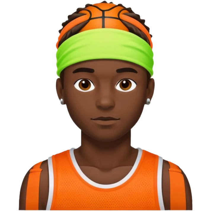 Basketball guy with neon headband emoji