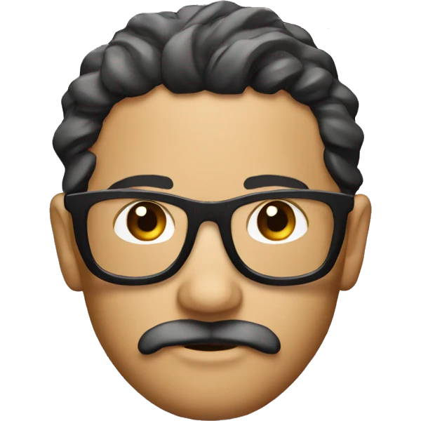 emoji com bandana, óculos, barba e cabelo comprido encaracolado  emoji