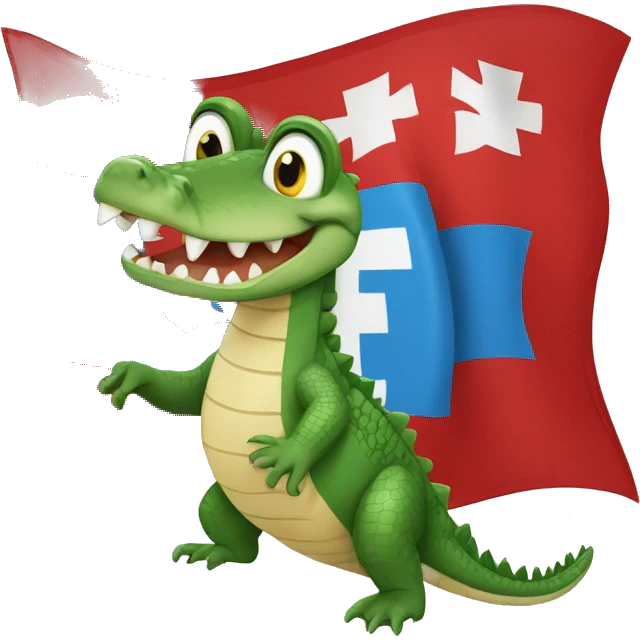 Un crocodile avec le drapeau de la suisse  emoji