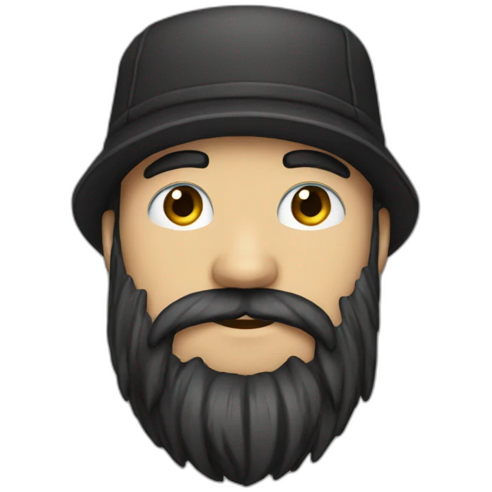 emo guy with beard and hat hype face emoji