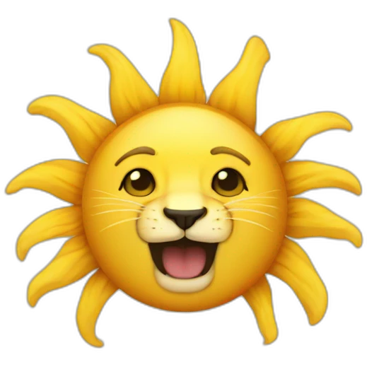 Sun and lion emoji