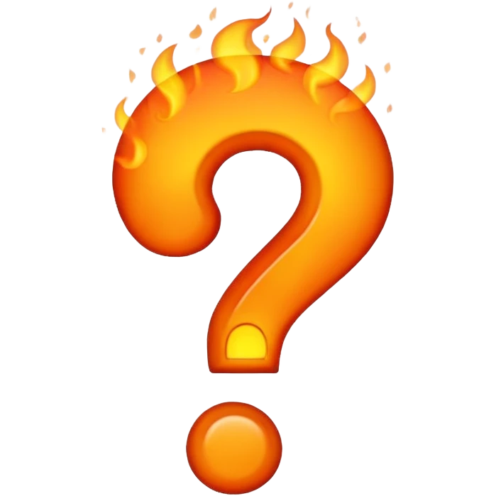 Burning question mark emoji