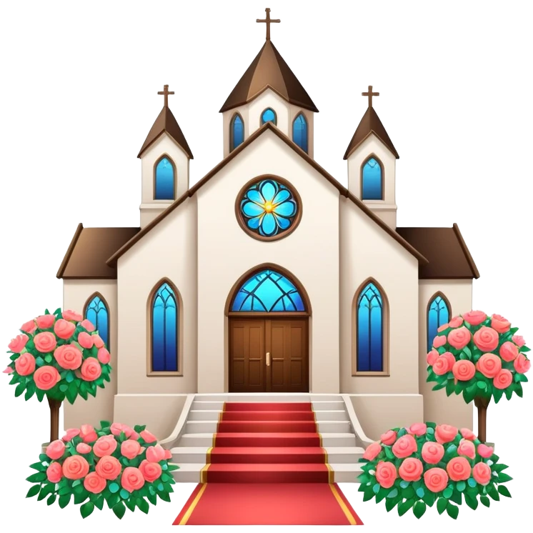 Church wedding venue with decorations emoji