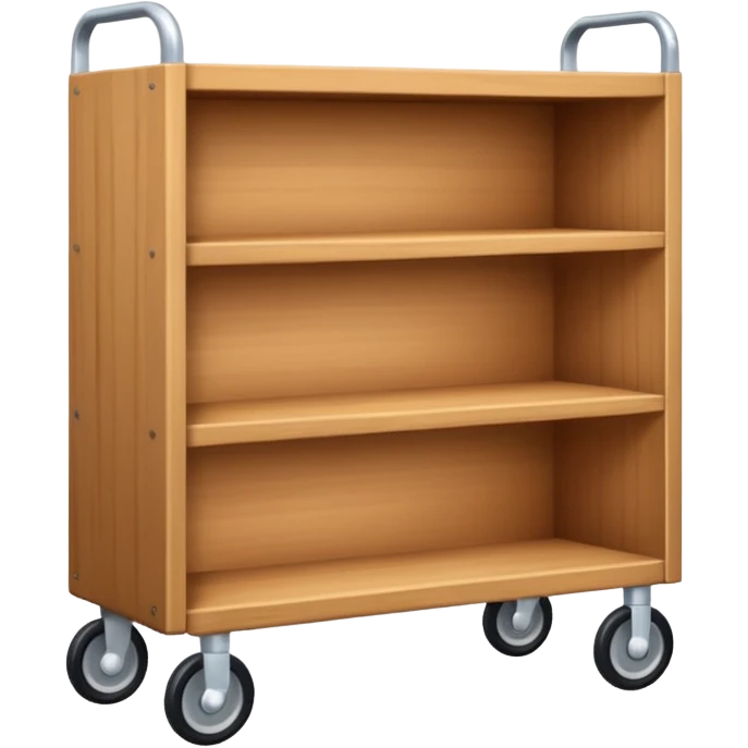 short wide bookshelf on wheels emoji