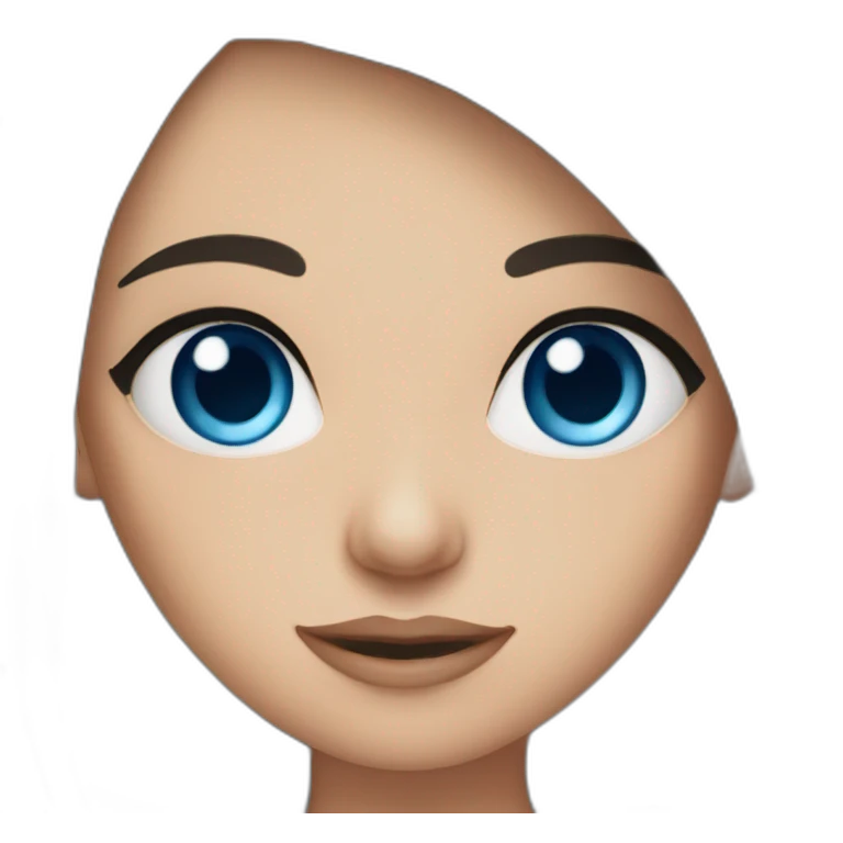 Blue eyed brunette girl emoji