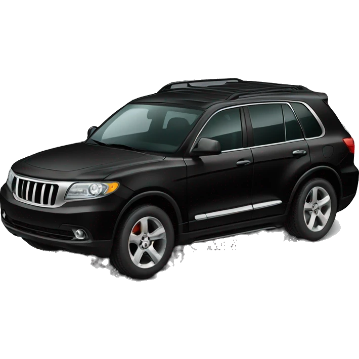 Black suv with shinny wheels emoji