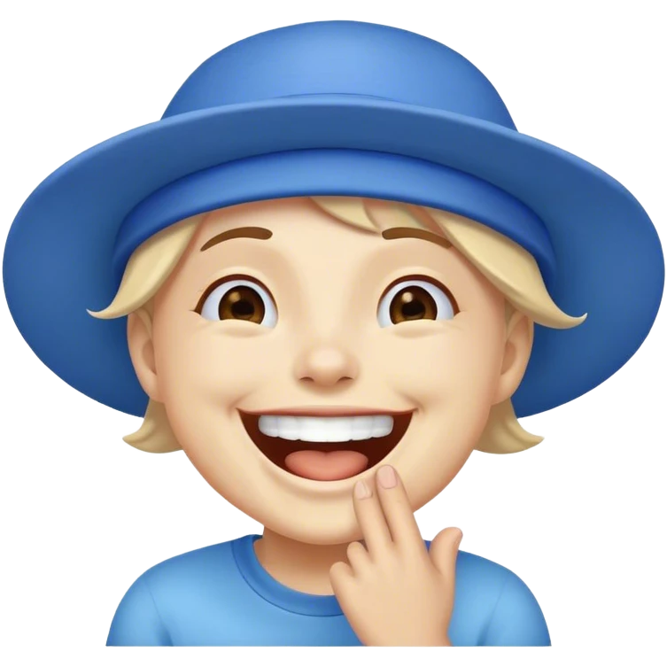 Blue hat laughing emoji emoji